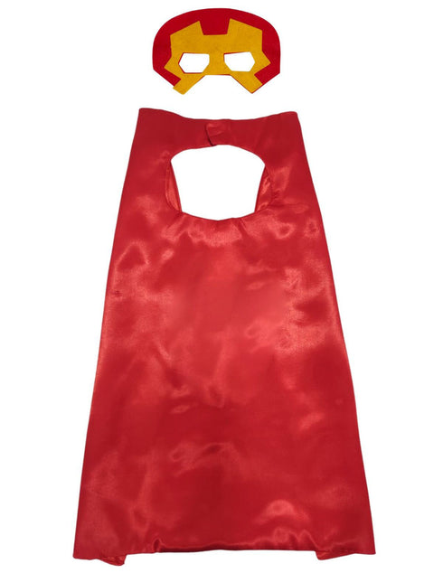 BookMyCostume Red & Yellow Cape and Masks Set for Kids - Superhero Dress Up Costumes for Boys and Girls | Perfect for Dress Up, Cosplay, Halloween & Parties | 3-10 Years